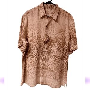 Tasso Elba Men's Beige Patterned Shirt